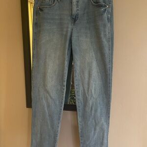 Seven7 Blue Boyfriend Jeans with Soft Worn-In Look